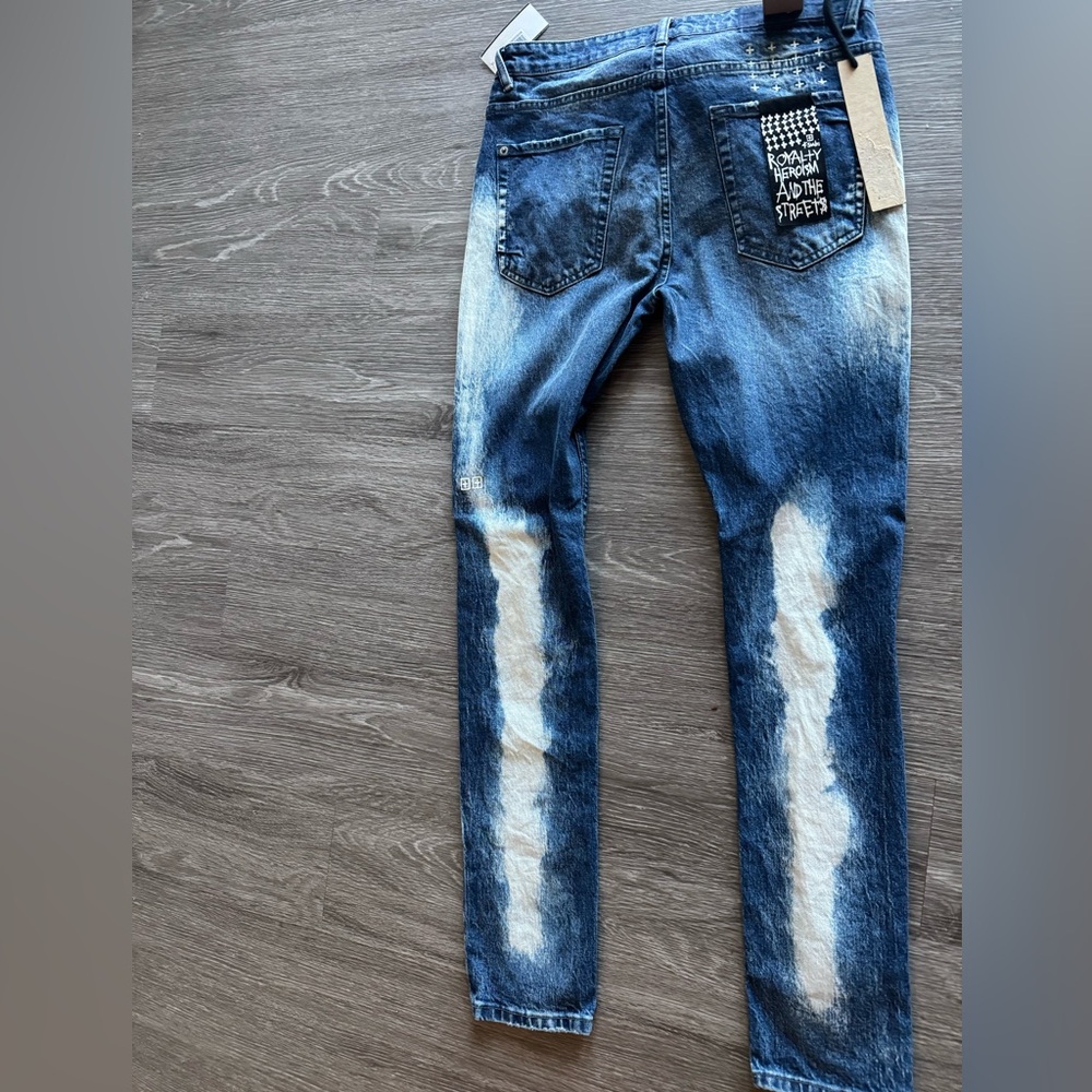 Ksubi Men's Blue and White Skinny Jeans
